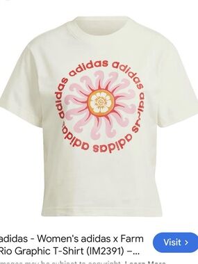 Adidas Women's Cream Tee with Pink & Orange Sun Graphic
Pac Sun/Farm Rio